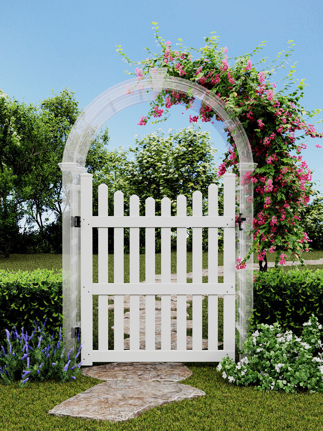 Vita Classic 4 Ft X 5 Ft Vinyl Garden Arbor Fence Gate, White